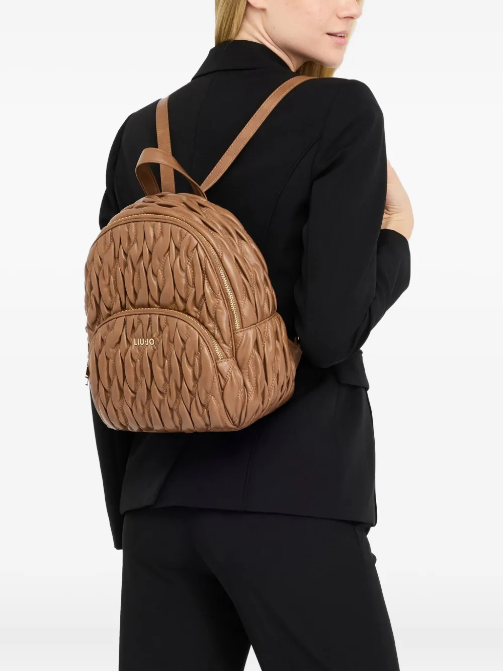 LIU JO quilted logo backpack - Bruin