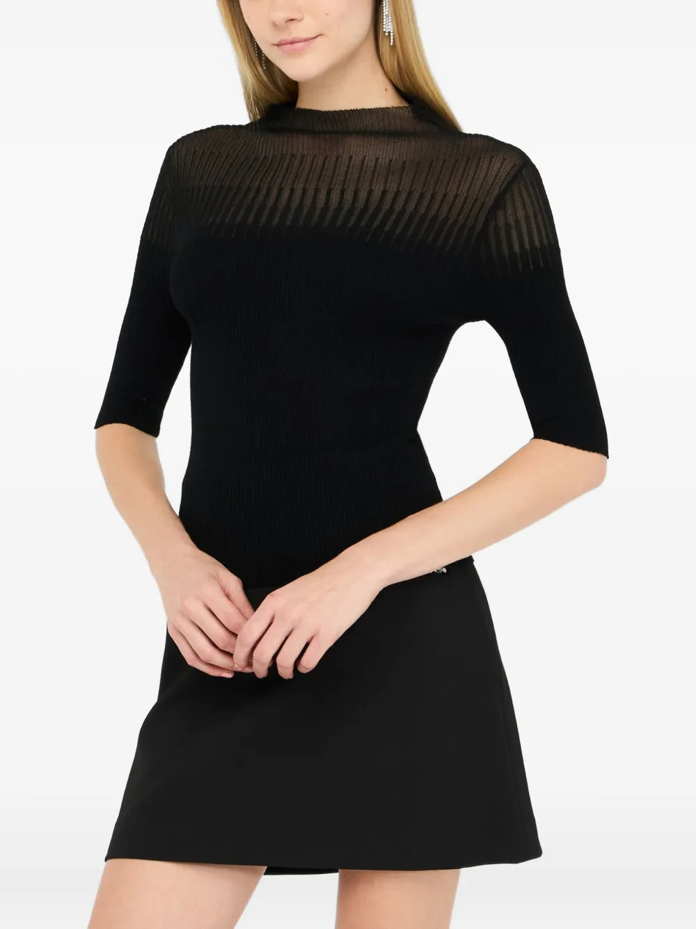 LIU JO ribbed high-neck top | Black | Image 1