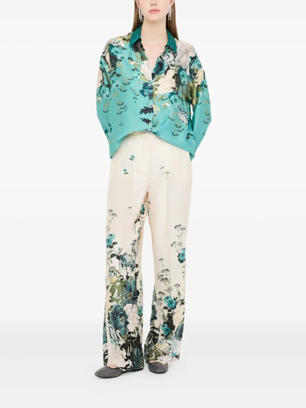 LIU JO floral-print shirt - Blauw