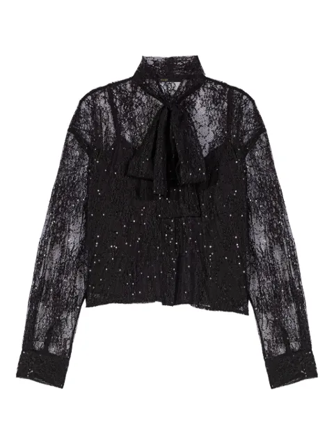 Maje sequinned lace shirt