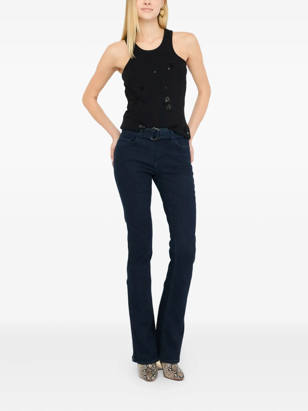 LIU JO belted flared jeans - Blauw