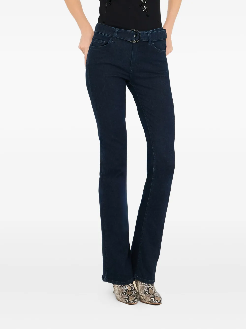 LIU JO belted flared jeans Blauw