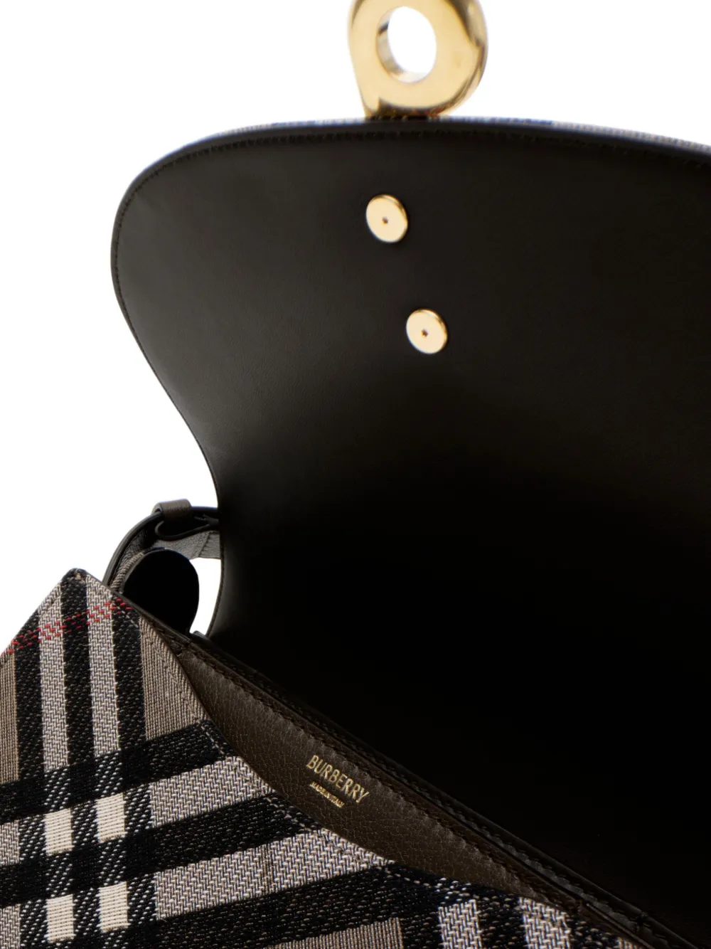 Burberry Bridle Small Check Saddle Shoulder Bag In Brown