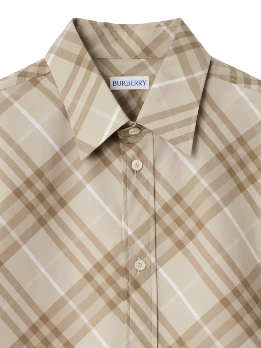 Burberry Geruit katoenen overhemd Beige