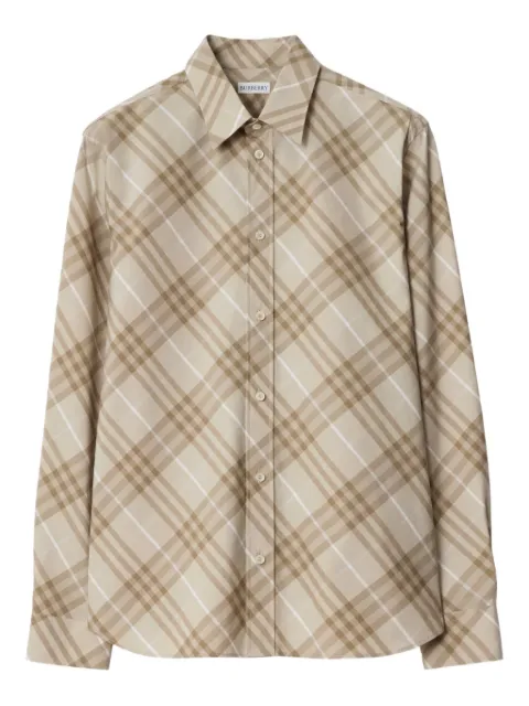 Burberry camisa de algodón a cuadros