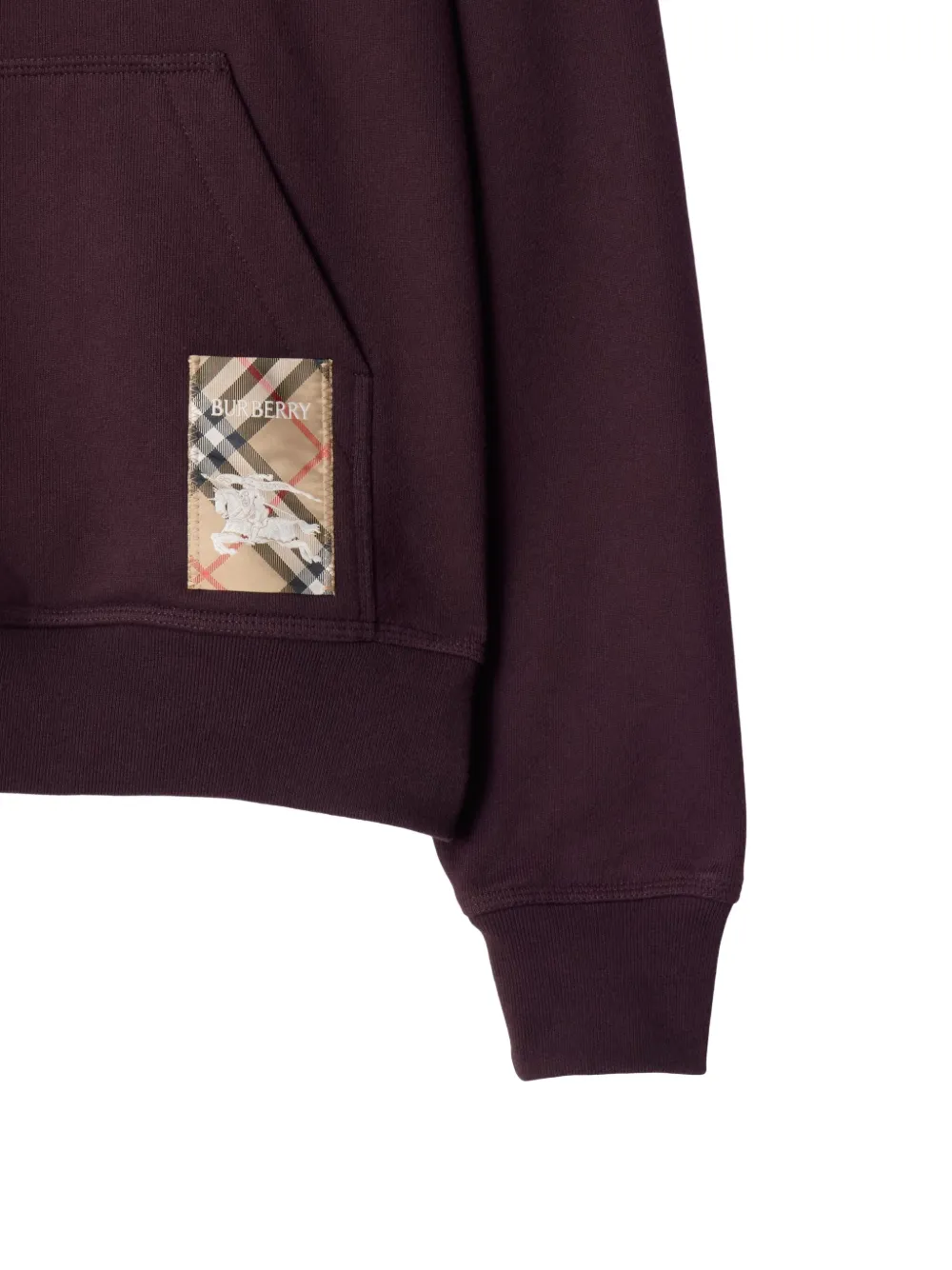 Burberry Geruite katoenen hoodie Rood