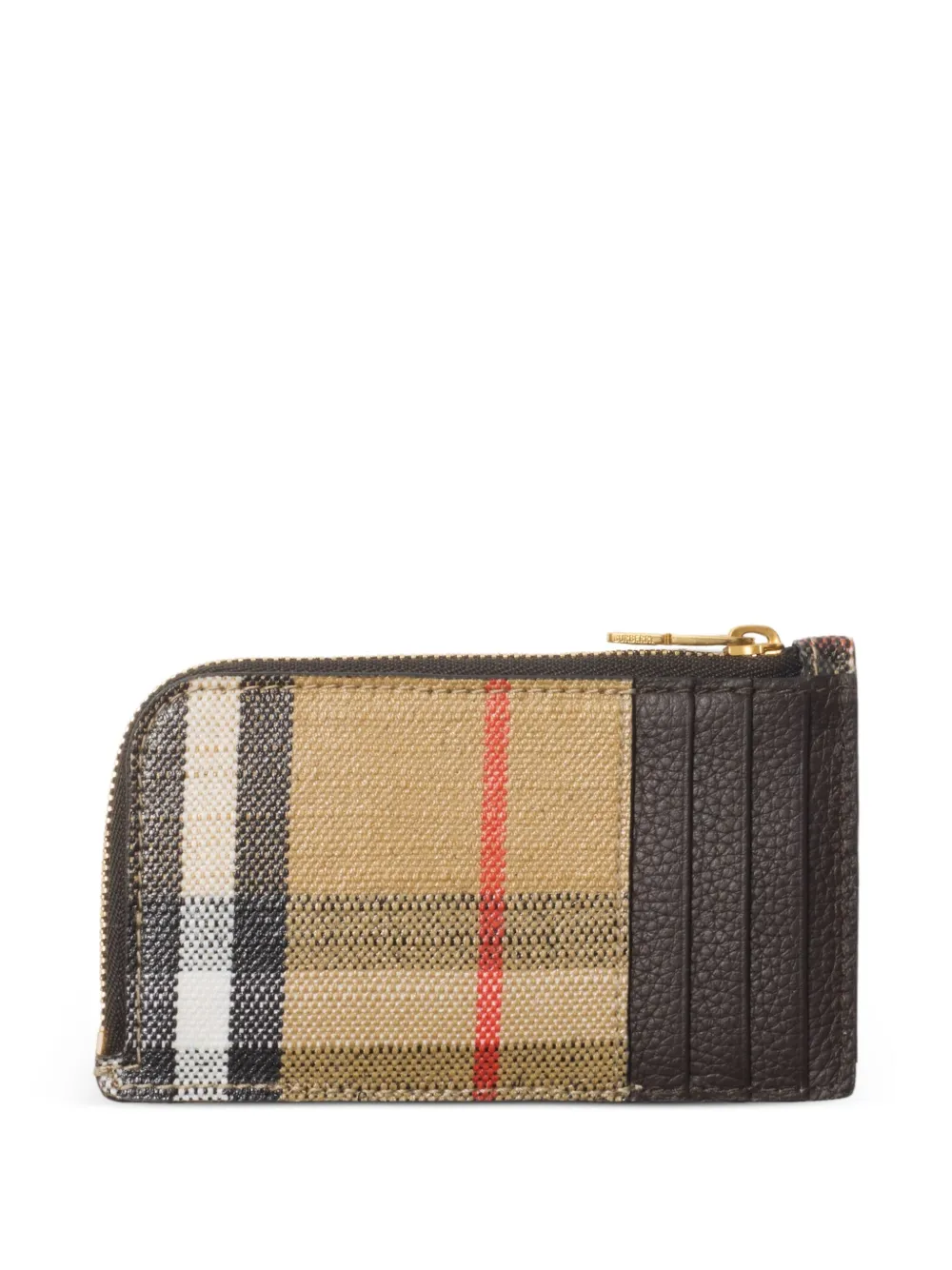 Burberry Leren geruite pasjeshouder - SAND