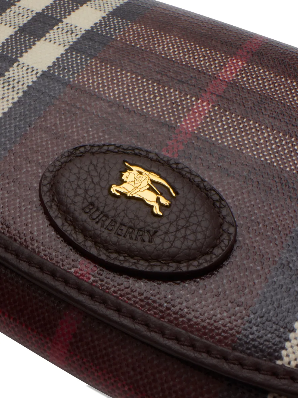 Burberry Highlands Check-pattern Chain Wallet In Brown