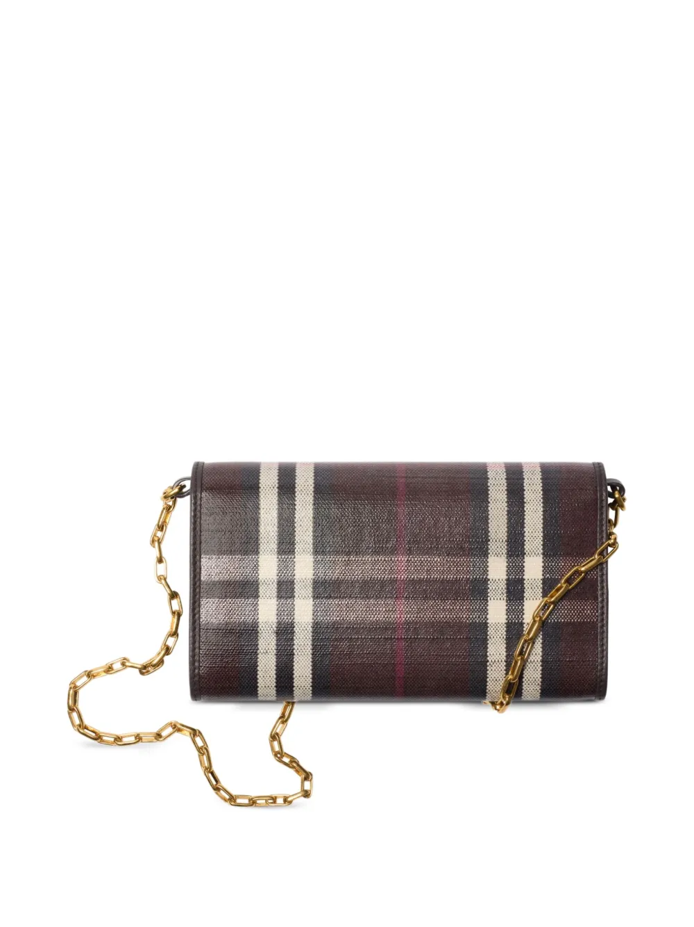 Burberry Highlands geruite portemonnee met ketting - Rood