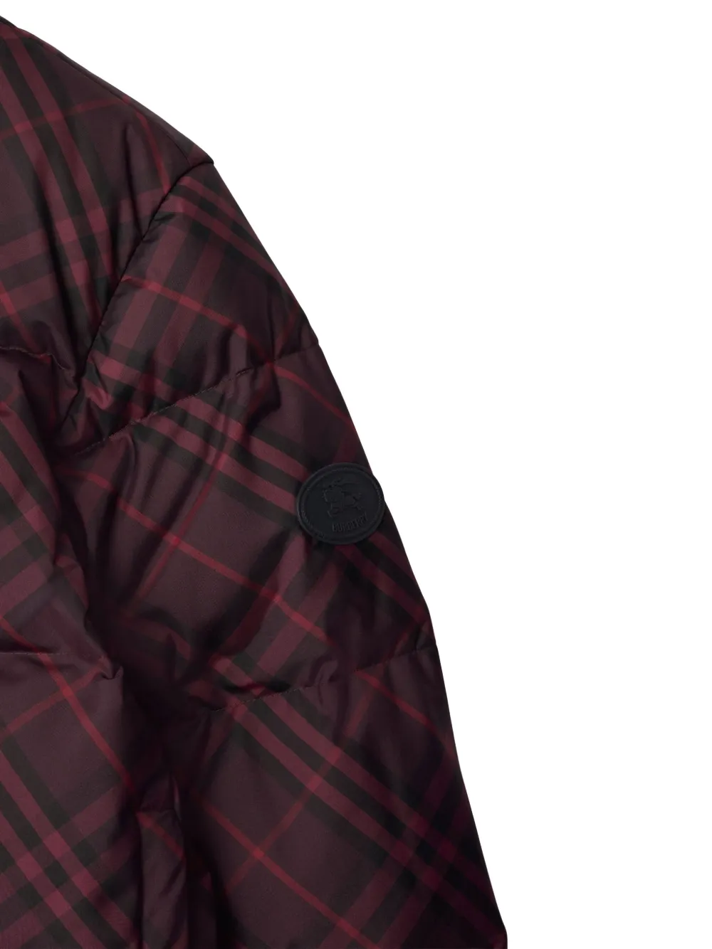 Burberry Karierte Steppjacke In Burgundy