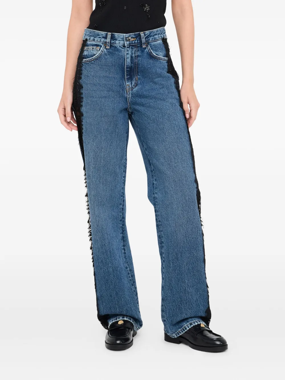 LIU JO Jeans met kanten vlakken Blauw
