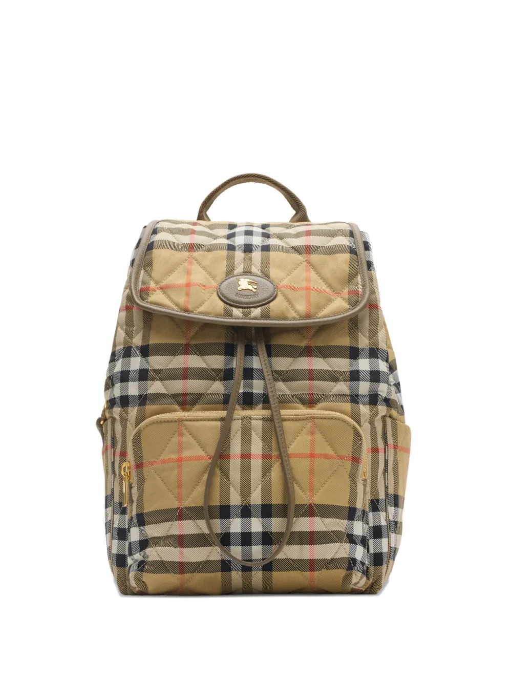 Burberry Horseshoe rugzak met geruit patroon Beige
