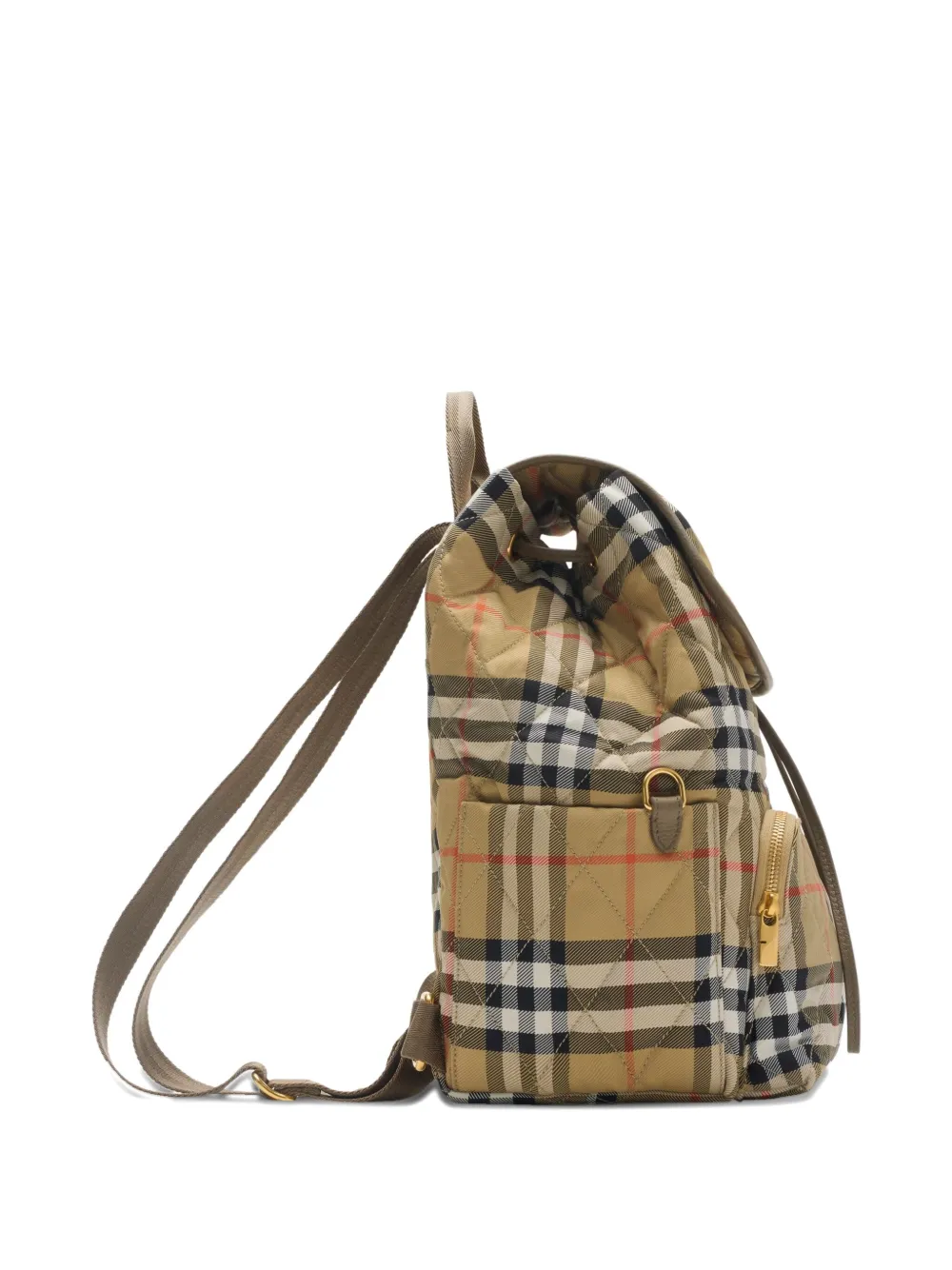 Burberry Horseshoe rugzak met geruit patroon Beige