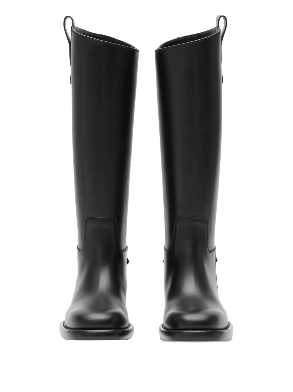 Burberry Cavalier Calf-leather Knee-high Boots In Black