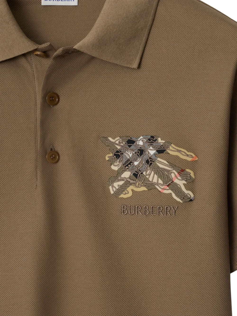 Burberry Equestrian Knight-check polo shirt Bruin