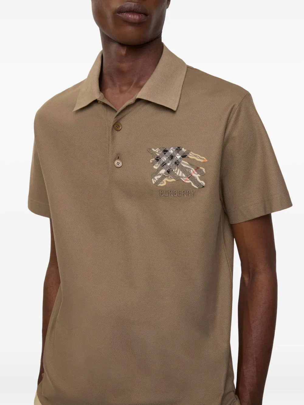 Burberry Equestrian Knight-check polo shirt - Bruin