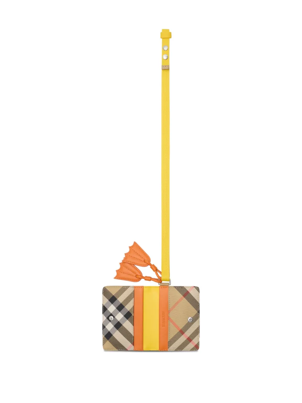 Burberry Kids Duck Check-trim Lanyard folding card case - Beige