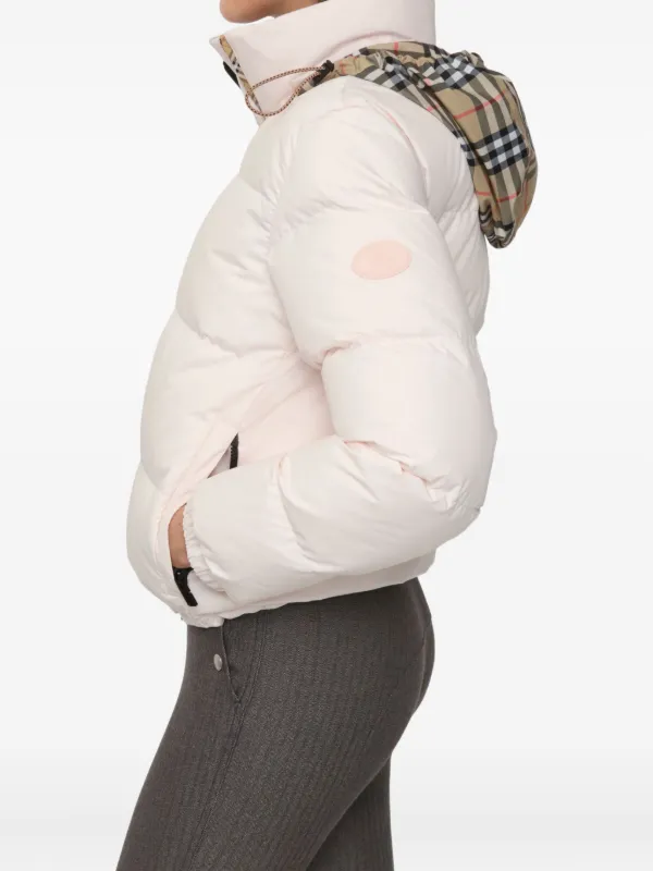 Burberry Vintage Check-trimmed Puffer Jacket | Pink | FARFETCH