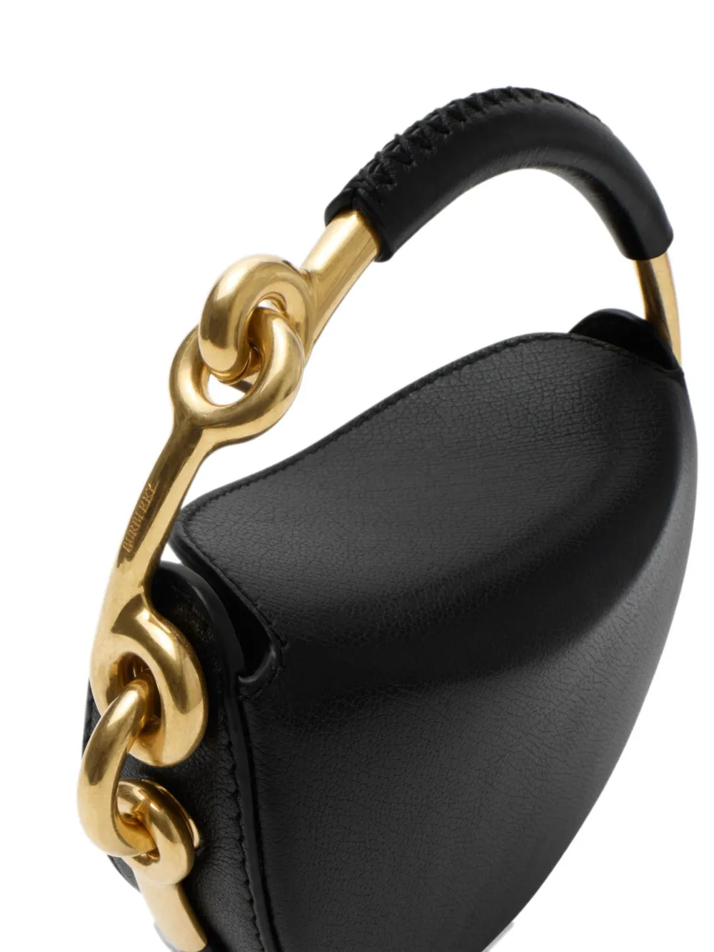 Burberry Halvemaanvormige leren clutch Zwart