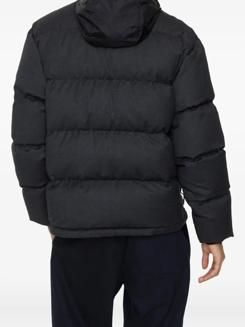 Burberry Wollen donsjack met ridderprint Zwart