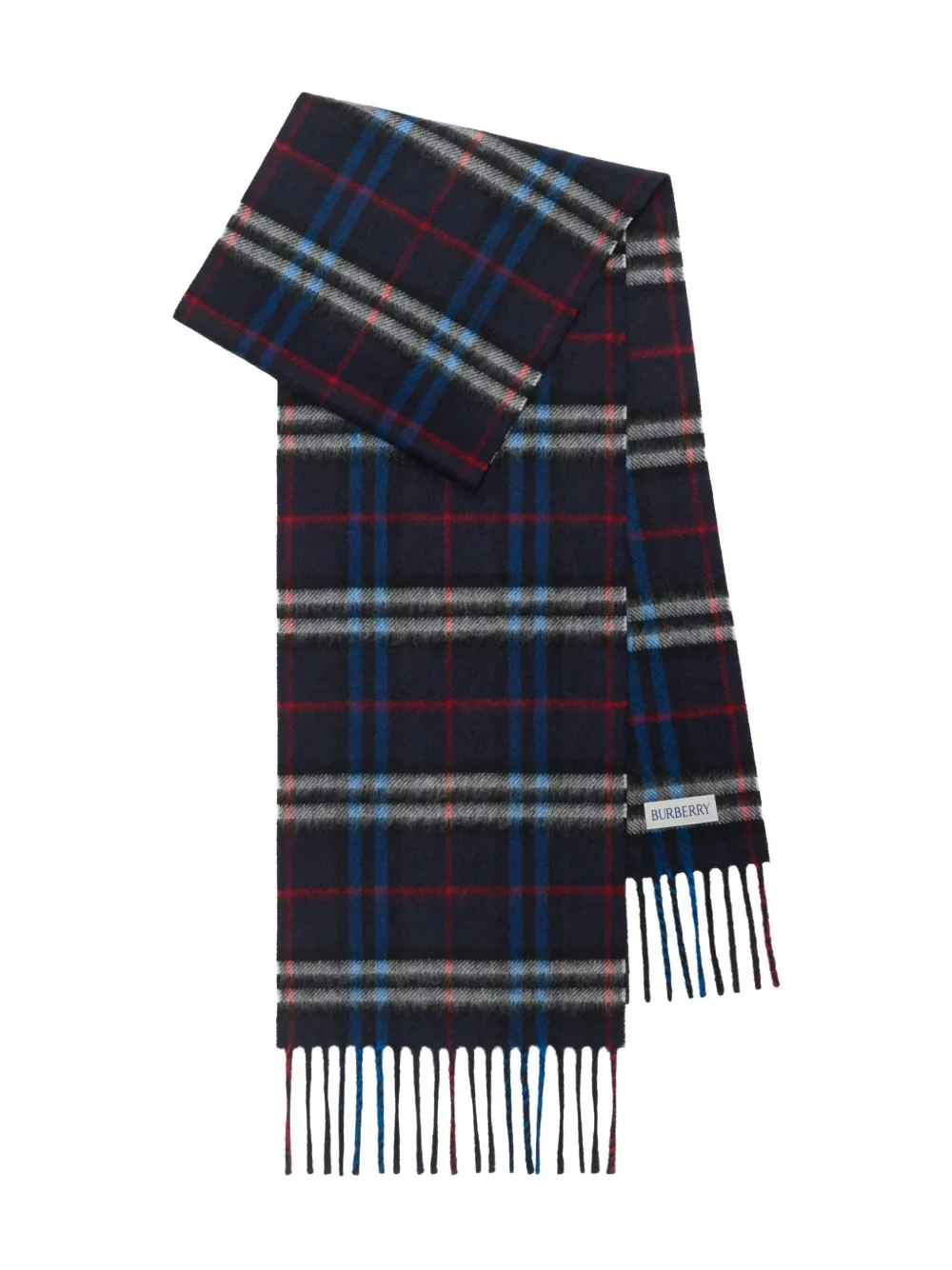 Burberry Kids Check cashmere scarf - Blauw
