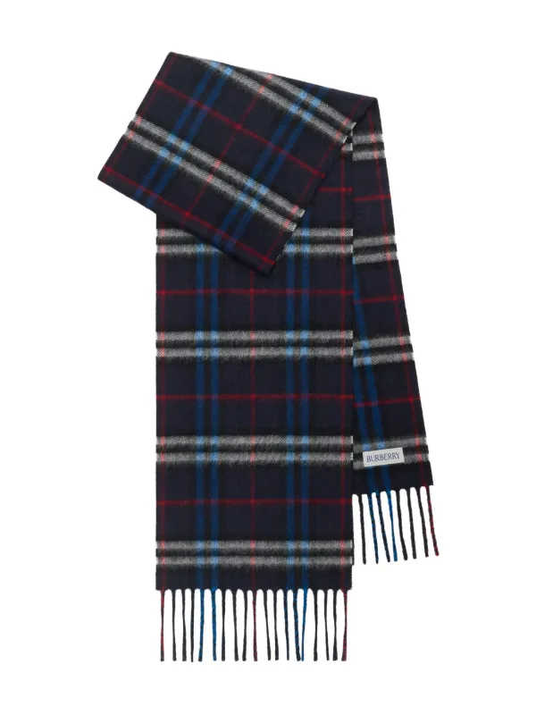 Burberry Kids Cachecol De Cashmere Xadrez | Azul | FARFETCH BR