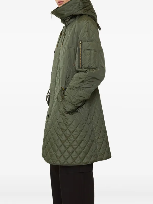Burberry キルティング パーカーコート | グリーン | FARFETCH JP