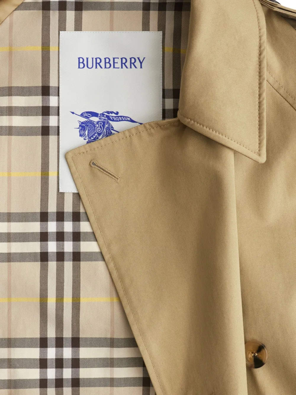 Burberry Waterloo Beige Double-breasted Trench Coat With Classic Collar And Belt Closure In Cotton Woman In Brown
