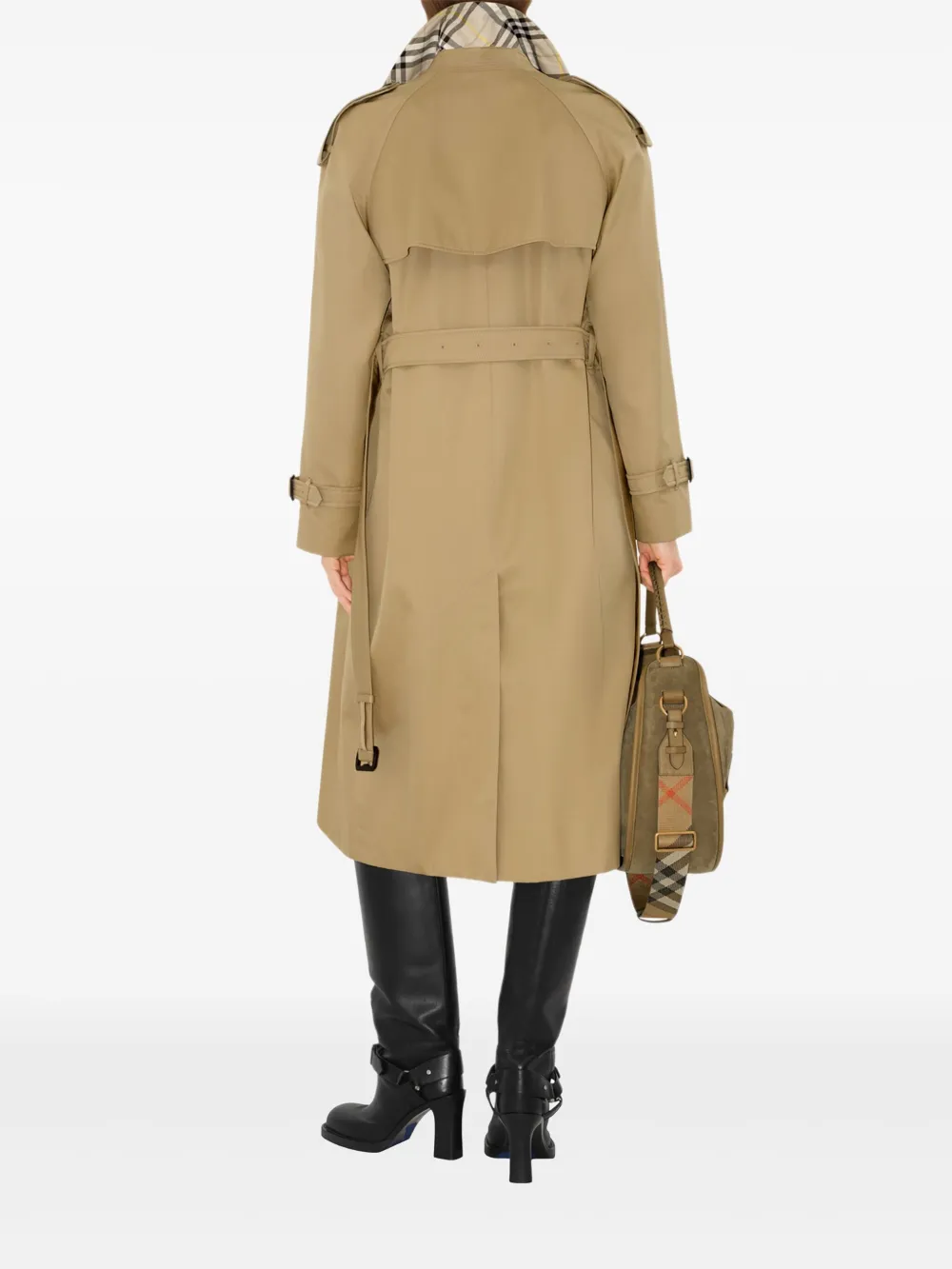 Burberry Waterloo Beige Double-breasted Trench Coat With Classic Collar And Belt Closure In Cotton Woman In Brown