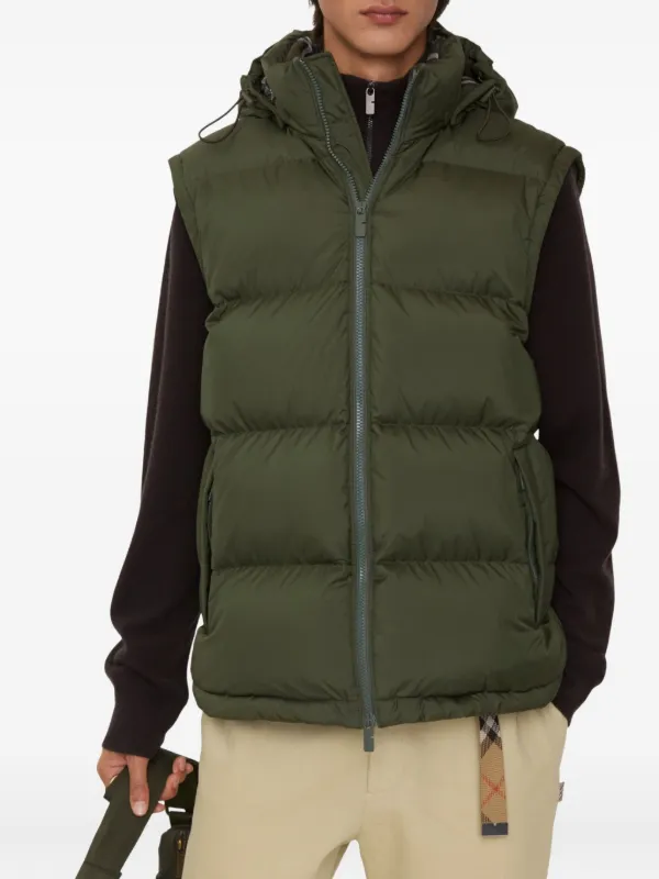 Burberry detachable-sleeve Puffer Jacket | Green | FARFETCH