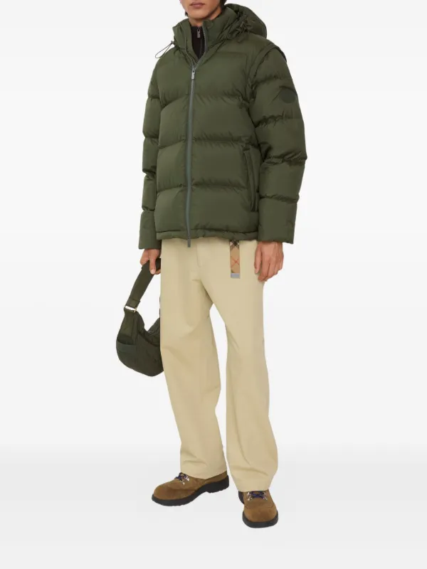 Burberry detachable-sleeve Puffer Jacket | Green | FARFETCH