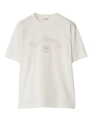 Burberry Check-patch Cotton T-shirt | White | FARFETCH