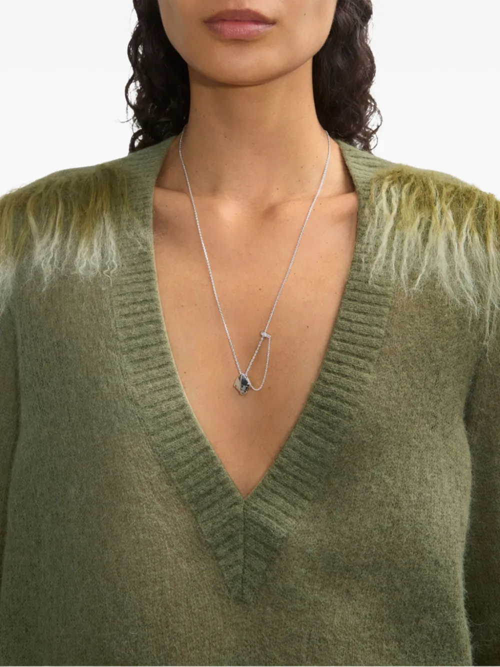 Burberry Halsketting met onyx hanger - Zwart