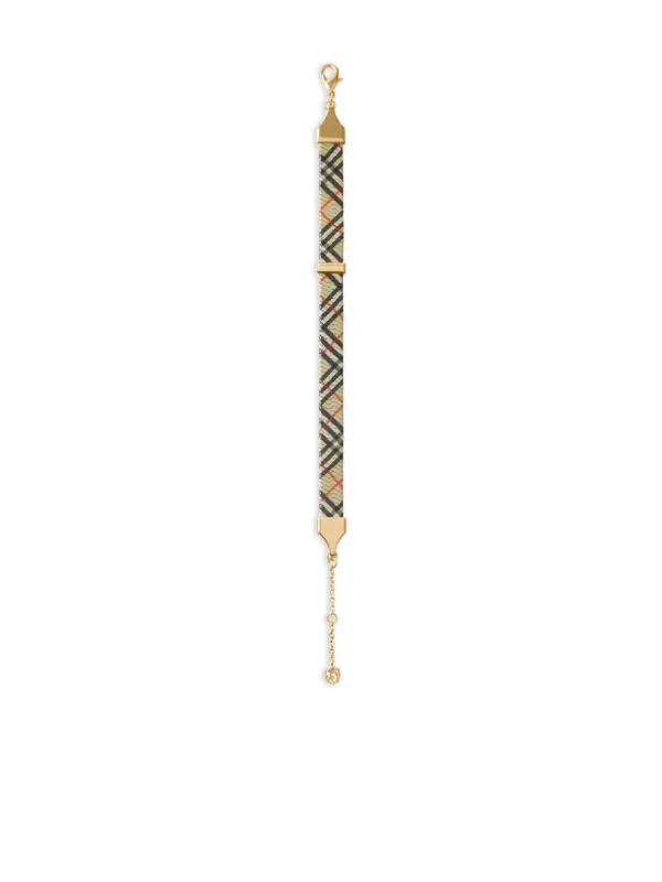 Burberry Check-print lobster-clasp Bracelet | Gold | FARFETCH