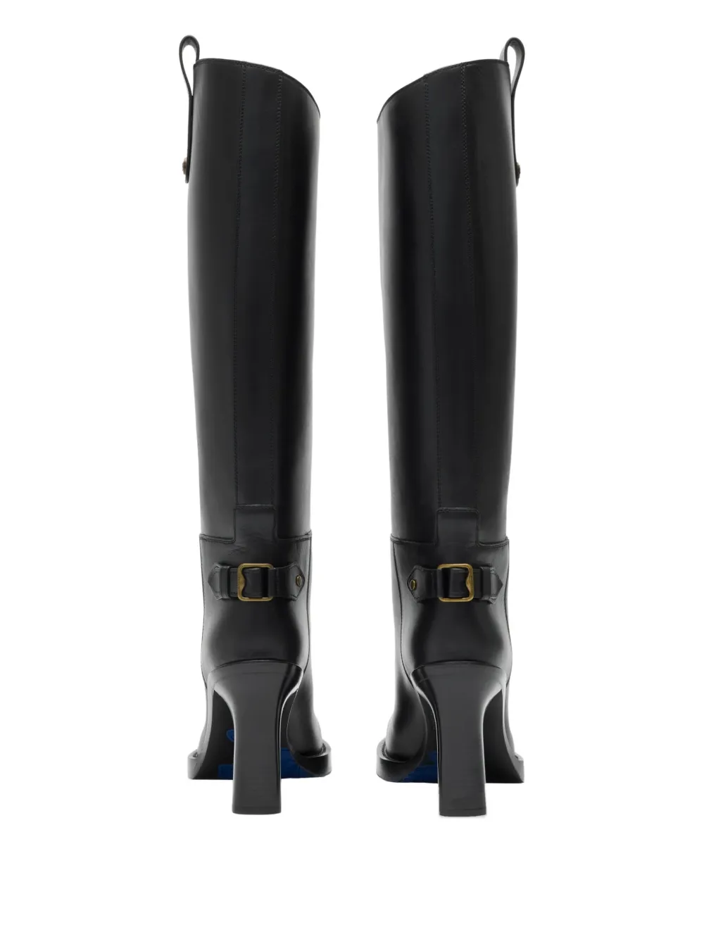 Burberry 85mm Cavalier calf-leather buckle boots Black