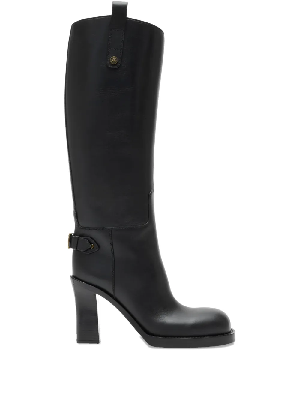 Burberry 85mm Cavalier calf-leather buckle boots Black