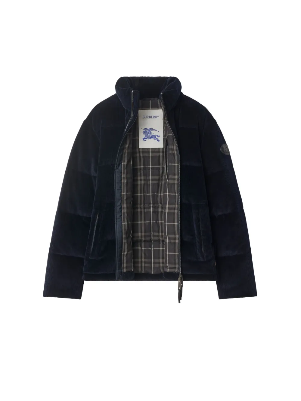 Burberry Gewatteerd ribfluweel jack Blauw