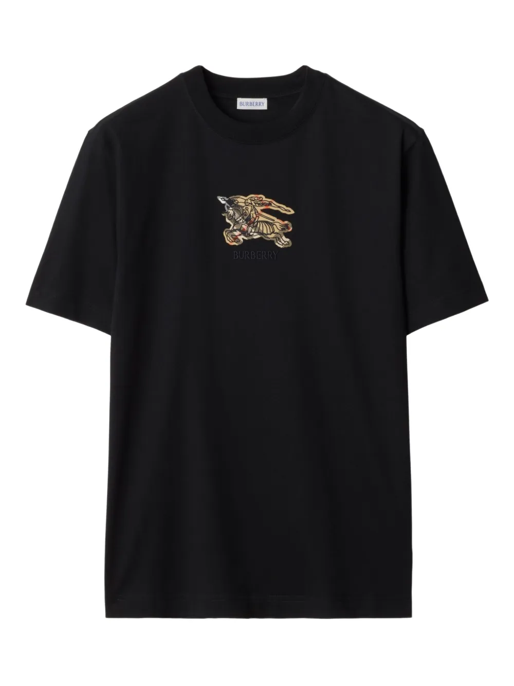 Burberry Katoenen T-shirt met Equestrian Knight-print Zwart