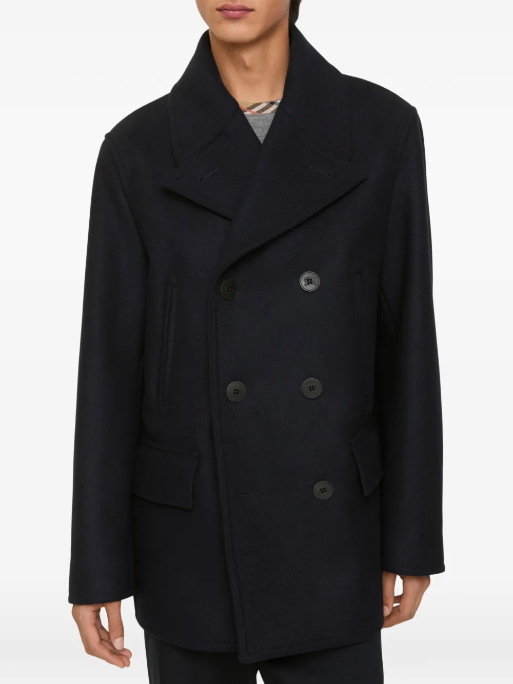 Burberry Sailorjas met dubbele rij knopen Blauw