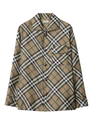 Burberry ヴィンテージチェック シルクパジャマトップ | ニュートラル