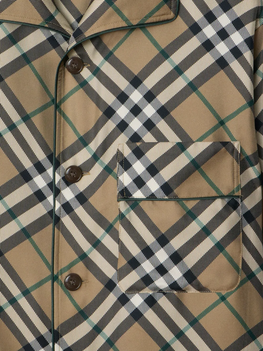 Burberry check-pattern silk pyjama shirt | Pyjama Tops | Image 2