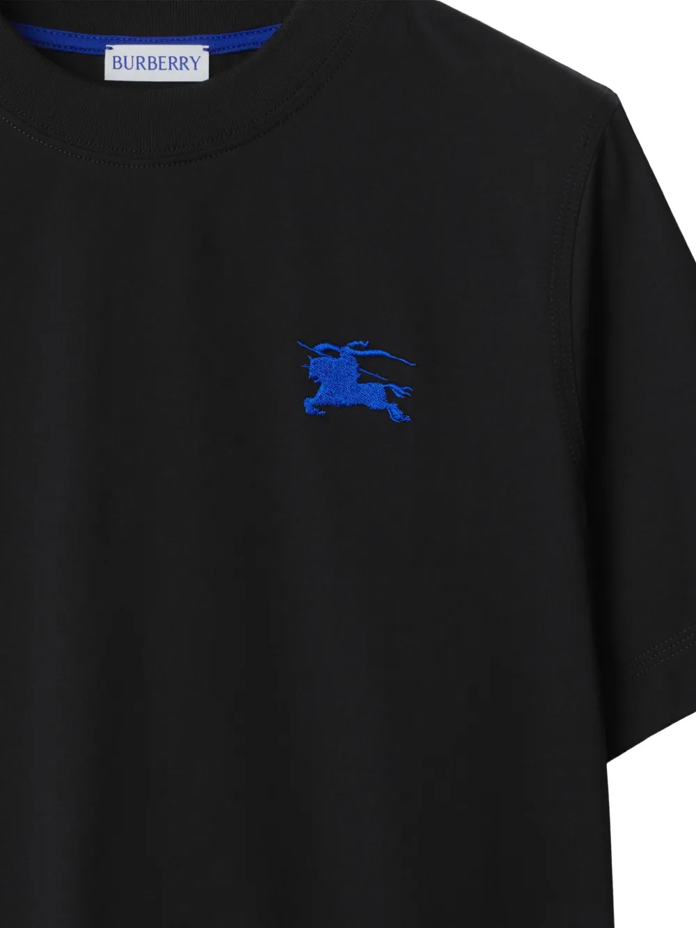 Burberry Katoenen T-shirt met borduurwerk Zwart