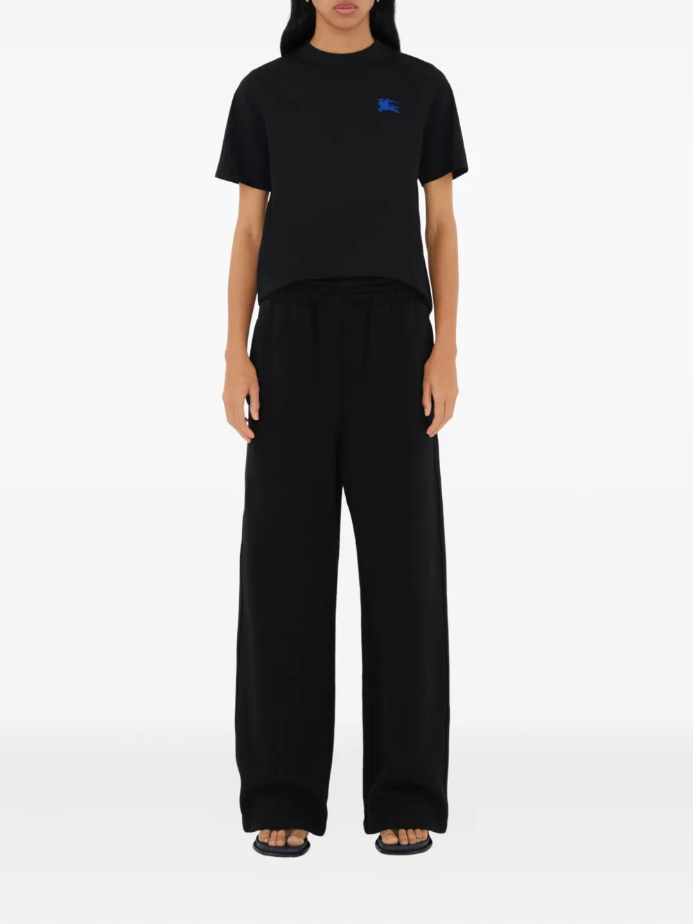 Burberry Katoenen T-shirt met borduurwerk Zwart