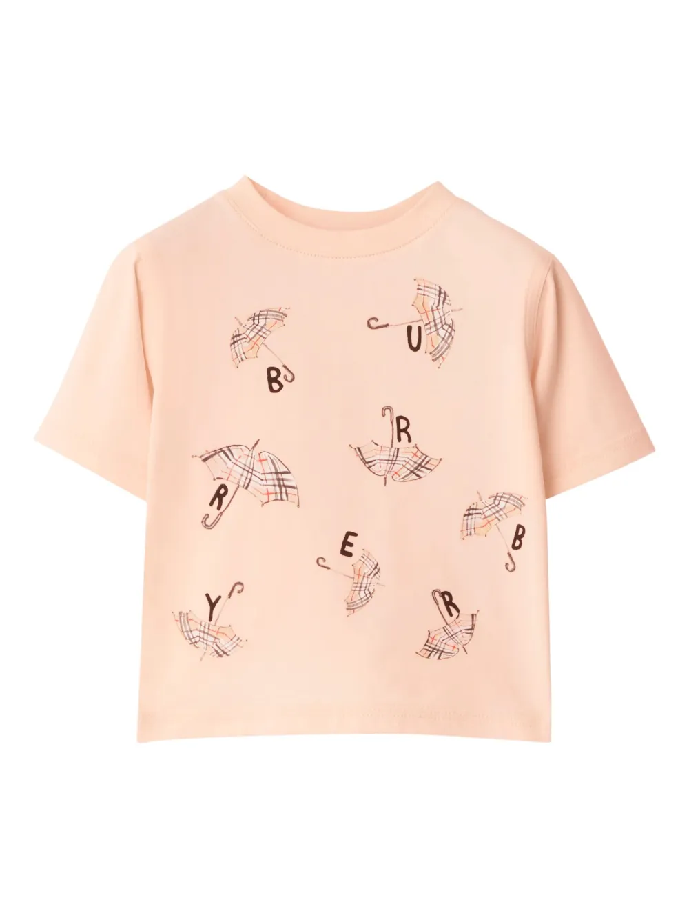 Burberry Babies' Umbrella Logo棉t恤 In Pink