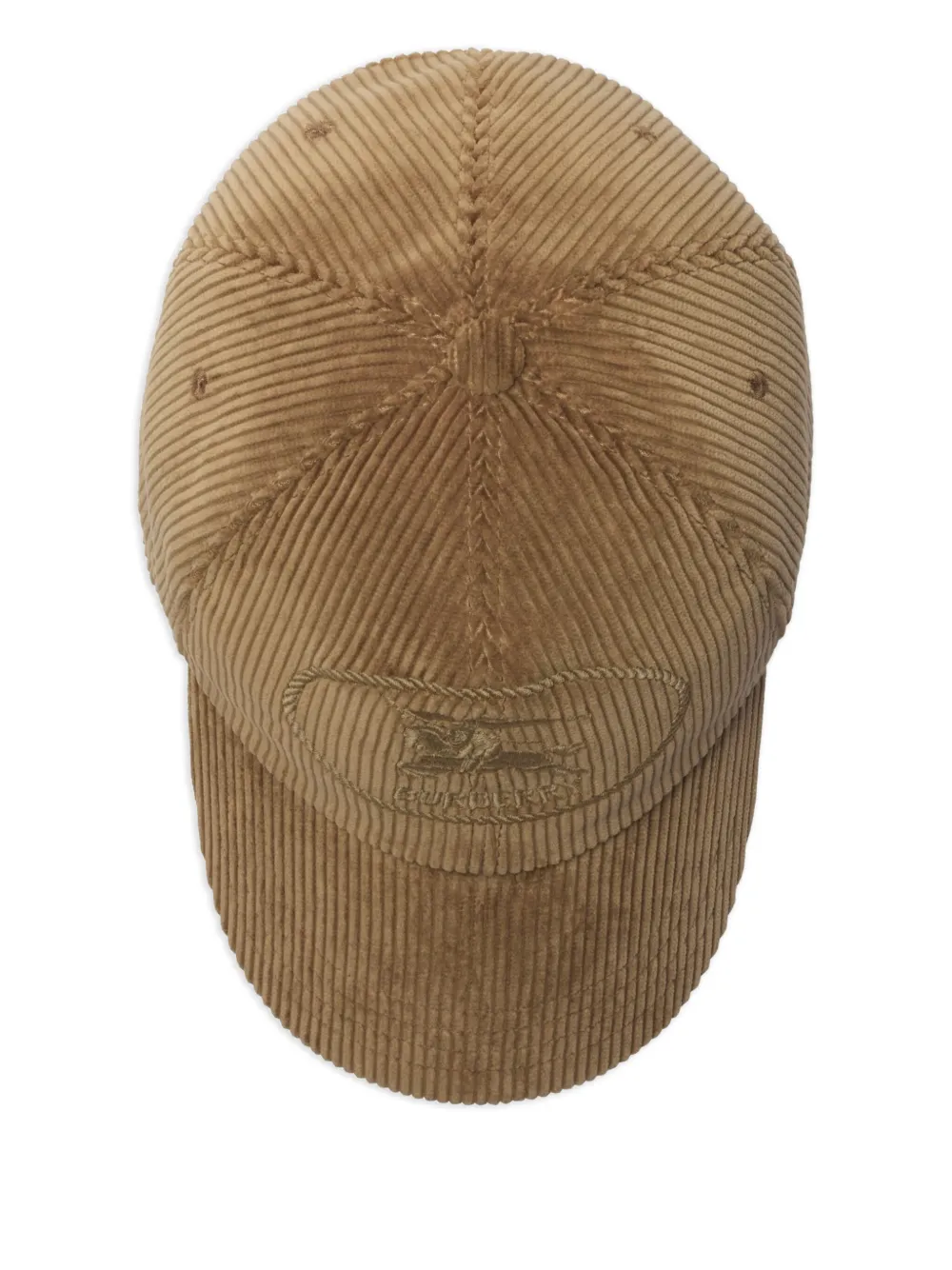 Burberry Ribfluwelen honkbalpet met ridderprint Beige