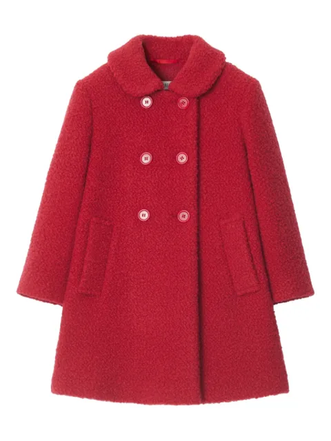 Burberry Kids 彼得潘领仿羔皮呢外套