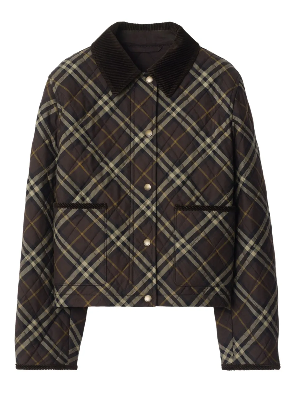 Burberry Geruit gewatteerd jack Bruin