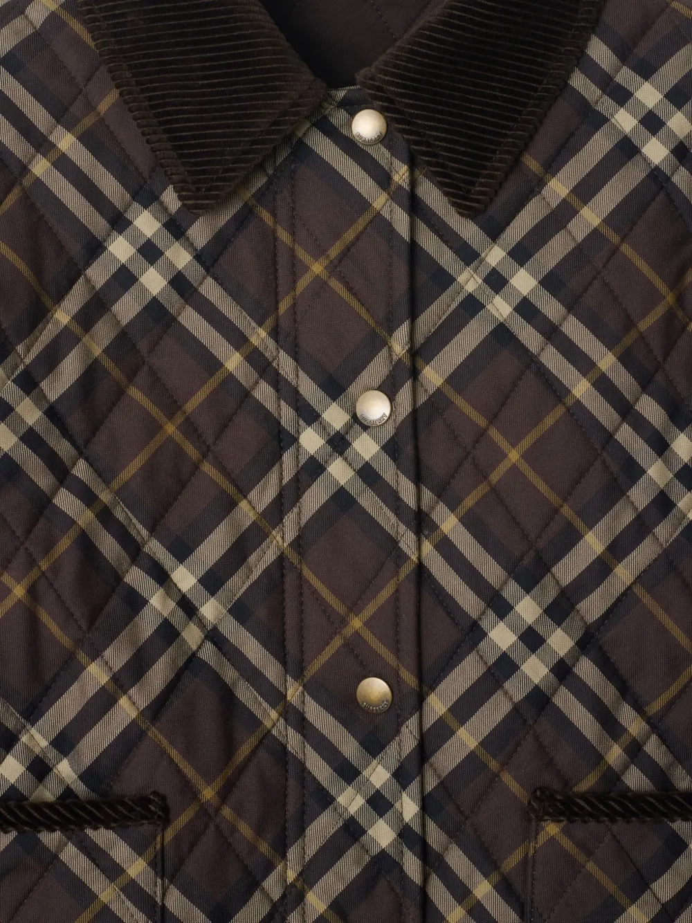 Burberry Geruit gewatteerd jack Bruin