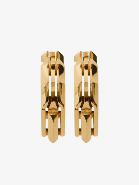 Burberry shield-shaped sterling-silver earrings