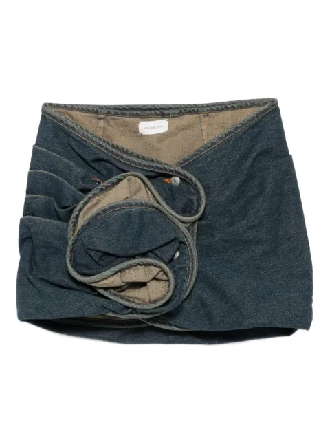 Magda Butrym floral-appliqué denim mini skirt